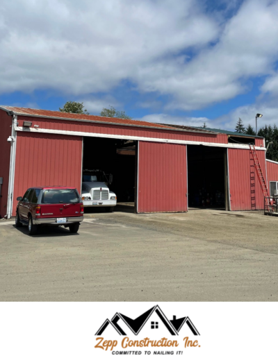 Zepp Construction Inc - Updated Post Building in Montesano Washington - Add On 30x60 Storage