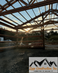 insulating post in a pole barn zepp construction elma washington